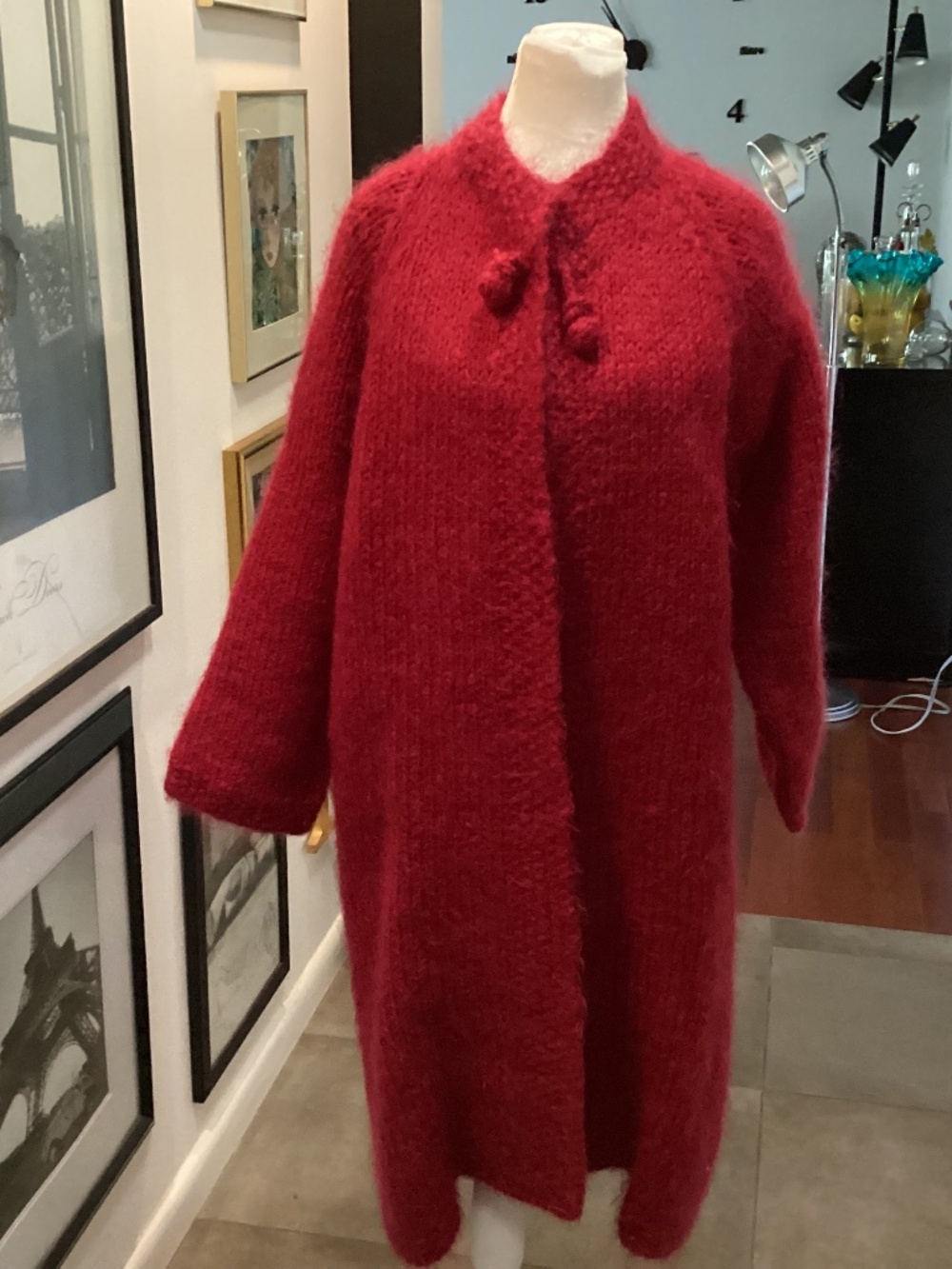HAND MADE MOHAIR SWEATER COAT. RARE VINTAGE SATIN LINED 💃💃💃💃💃